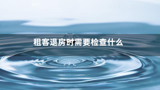 租客退房时需要检查什么