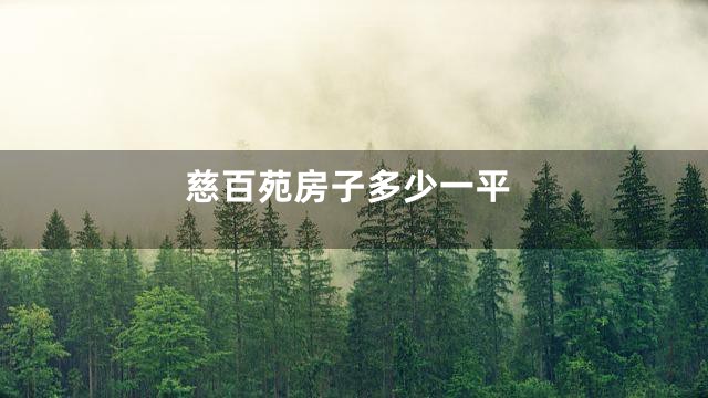 慈百苑房子多少一平