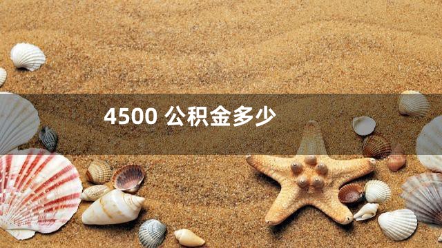 4500 公积金多少