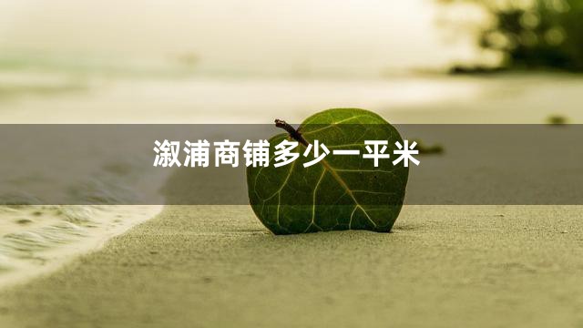 溆浦商铺多少一平米