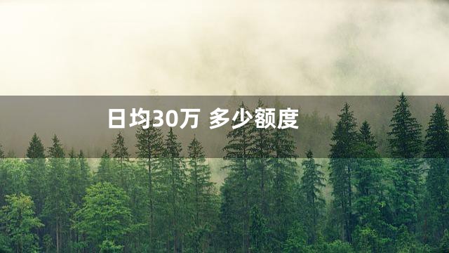 日均30万 多少额度