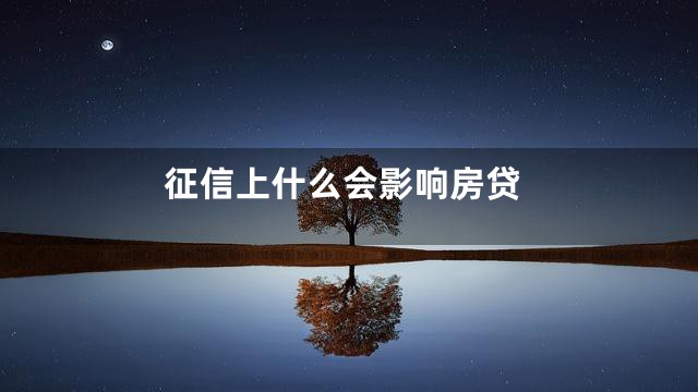 征信上什么会影响房贷
