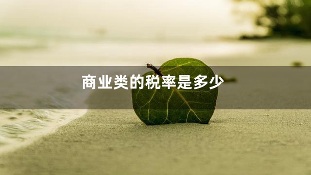 商业类的税率是多少