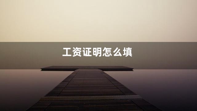 工资证明怎么填