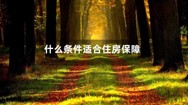 什么条件适合住房保障