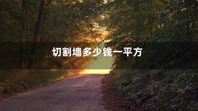 切割墙多少钱一平方