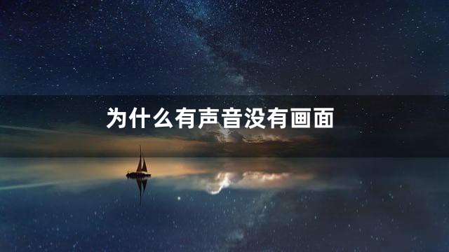 为什么有声音没有画面