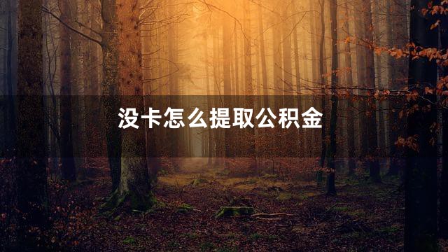 没卡怎么提取公积金