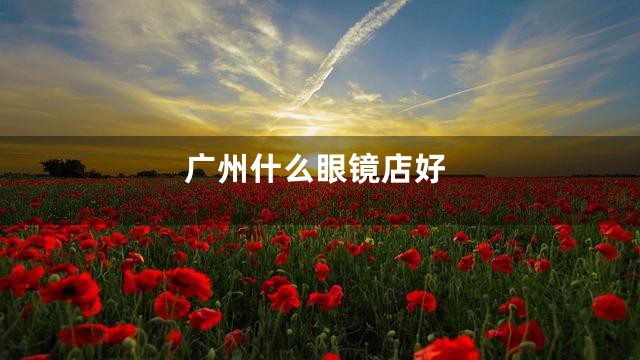 广州什么眼镜店好