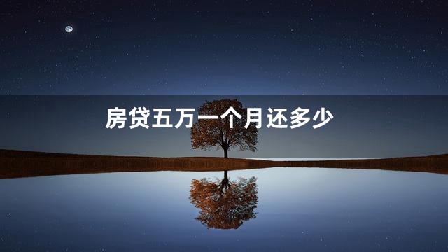 房贷五万一个月还多少