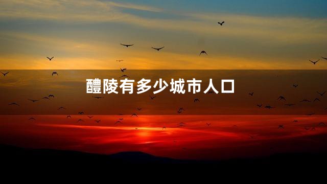 醴陵有多少城市人口