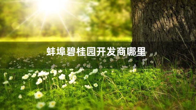 蚌埠碧桂园开发商哪里