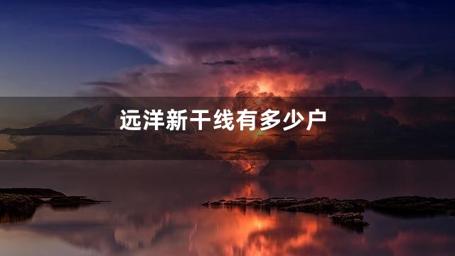 远洋新干线有多少户