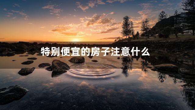 特别便宜的房子注意什么