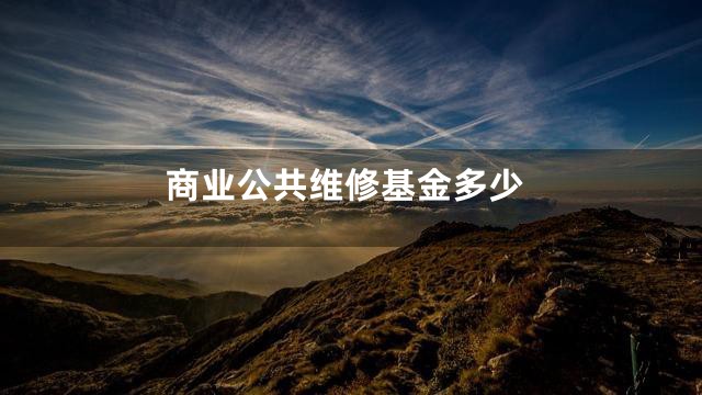 商业公共维修基金多少