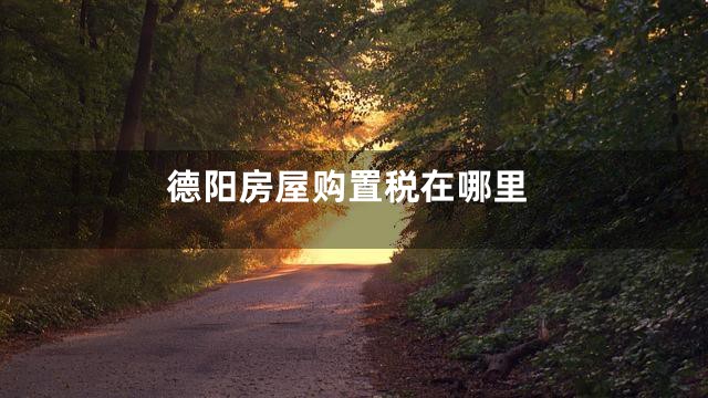 德阳房屋购置税在哪里