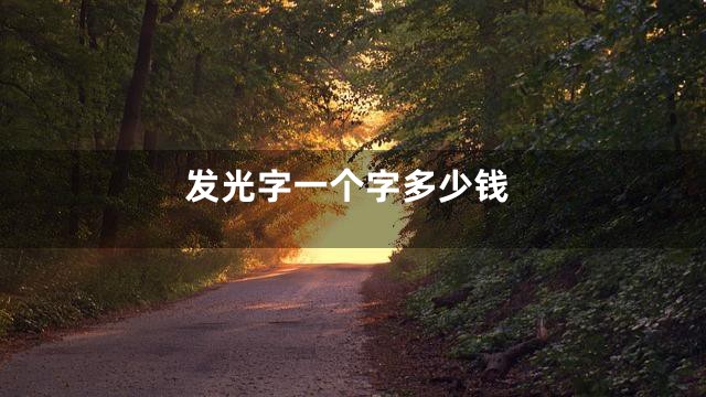 发光字一个字多少钱