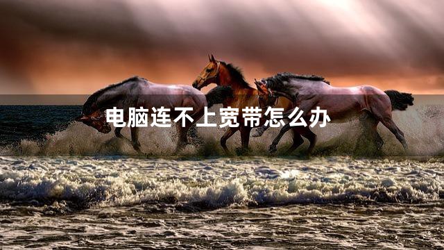 电脑连不上宽带怎么办