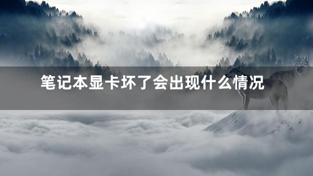 笔记本显卡坏了会出现什么情况