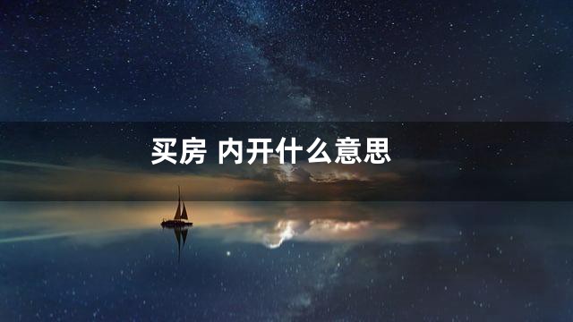 买房 内开什么意思