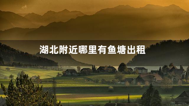 湖北附近哪里有鱼塘出租