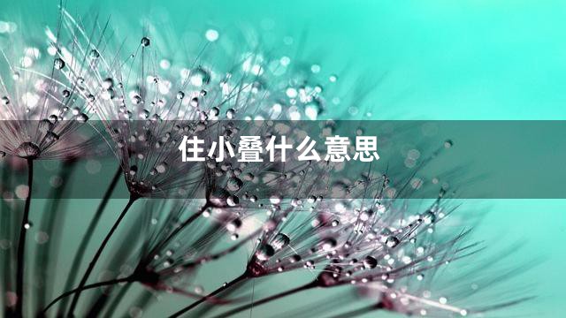 住小叠什么意思