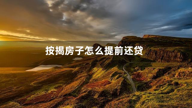 按揭房子怎么提前还贷