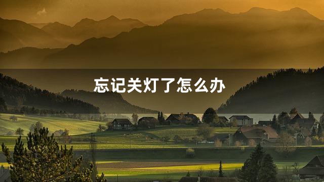 忘记关灯了怎么办