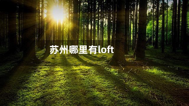 苏州哪里有loft