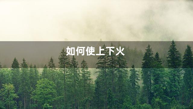 如何使上下火