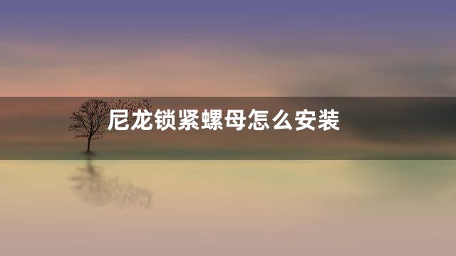 尼龙锁紧螺母怎么安装