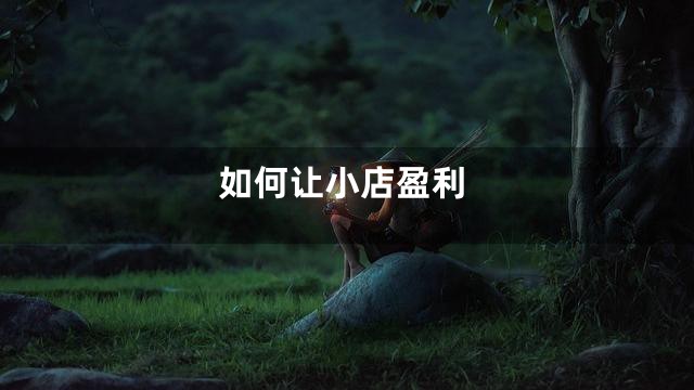 如何让小店盈利
