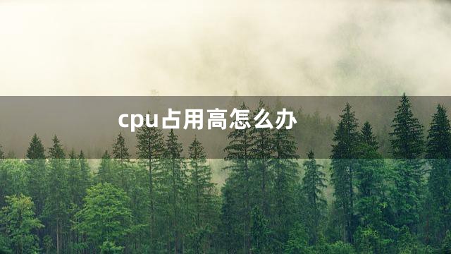 cpu占用高怎么办