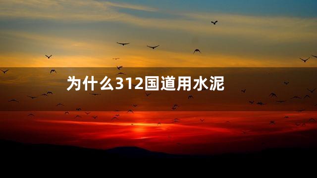 为什么312国道用水泥