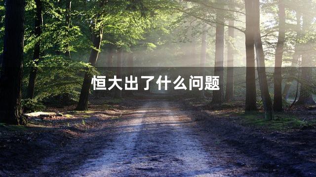 恒大出了什么问题