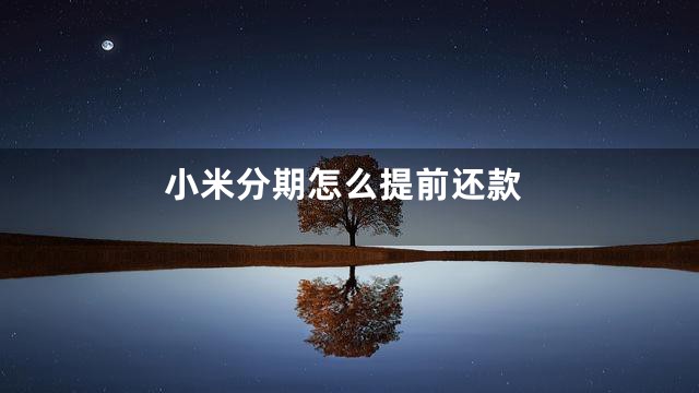 小米分期怎么提前还款