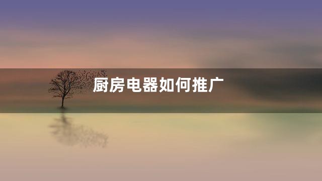 厨房电器如何推广