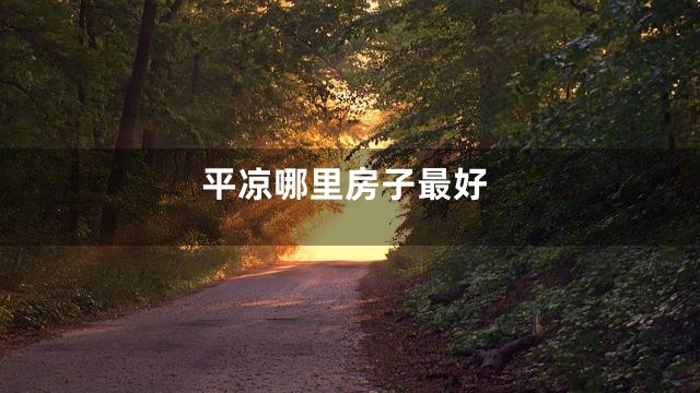 平凉哪里房子最好