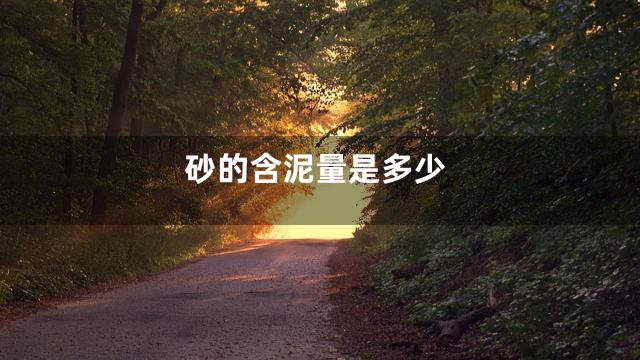 砂的含泥量是多少