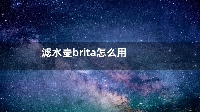 滤水壶brita怎么用