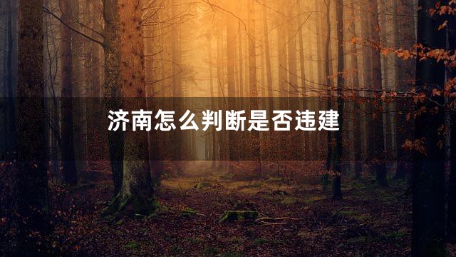 济南怎么判断是否违建