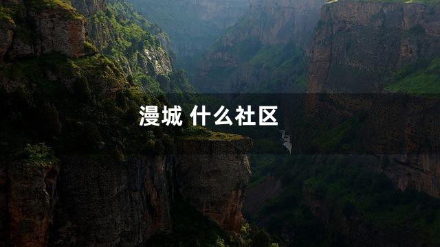 漫城 什么社区
