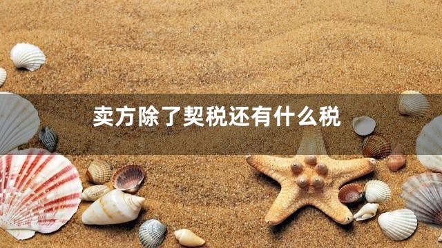 卖方除了契税还有什么税