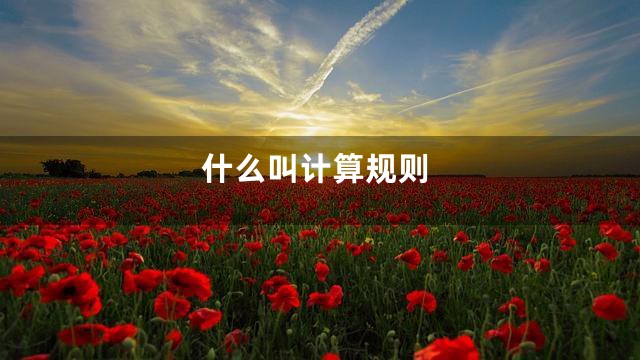 什么叫计算规则