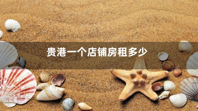 贵港一个店铺房租多少