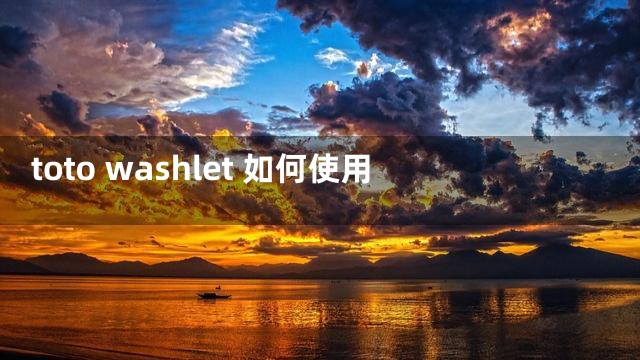 toto washlet 如何使用