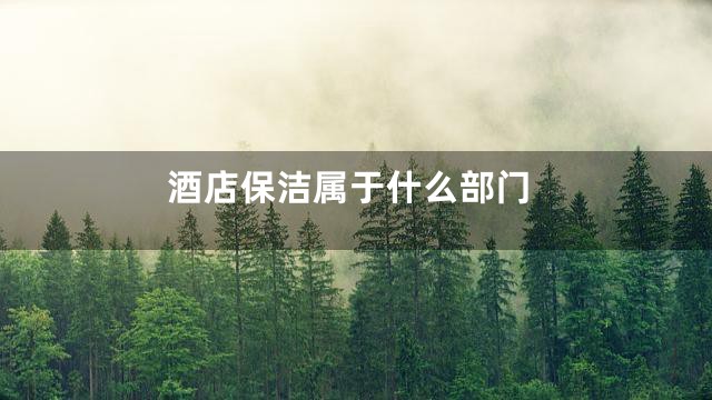 酒店保洁属于什么部门