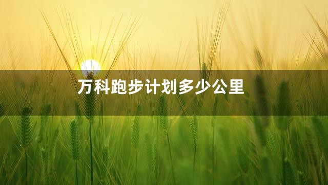 万科跑步计划多少公里