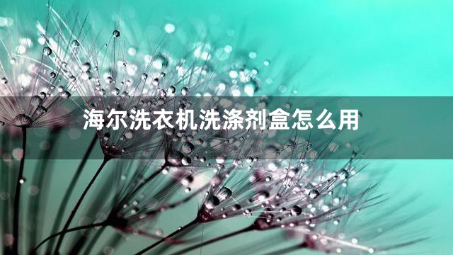 海尔洗衣机洗涤剂盒怎么用