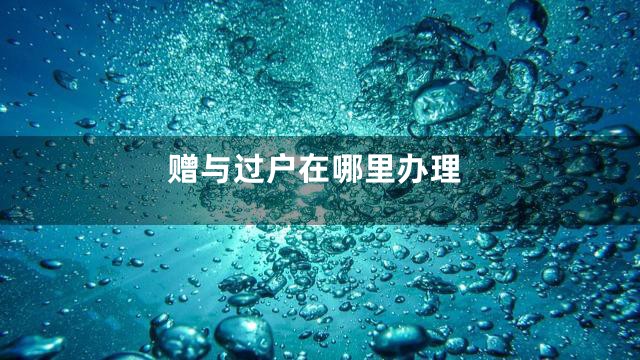 赠与过户在哪里办理